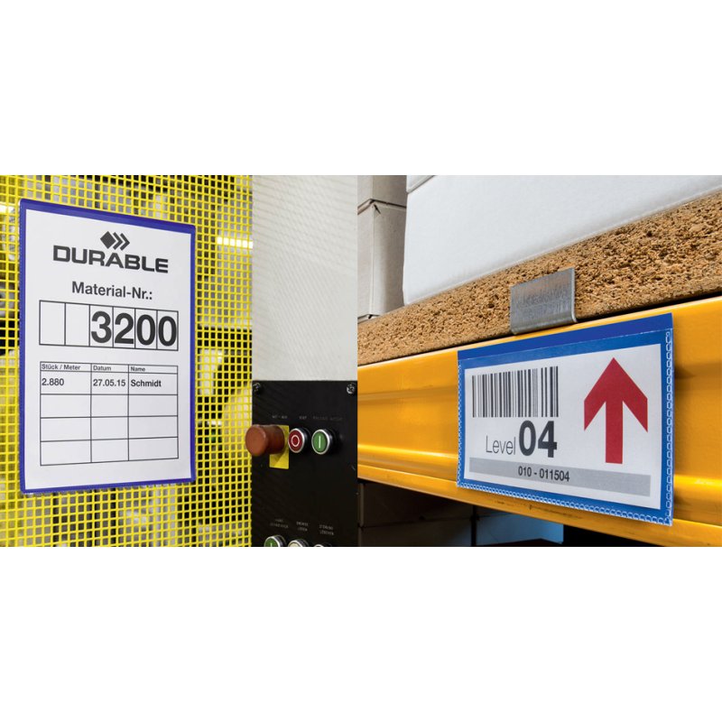 DURABLE porte-plaques magnétiques A4 horizontal, bleu, 50 pièces